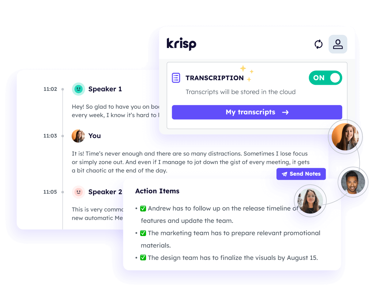 screenshot of Krisp AI Meeting Assistant